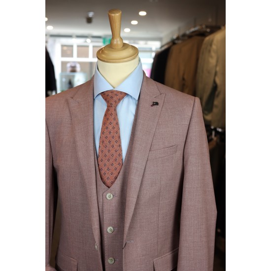 White Label Slim Fit Pink Oliver 3-piece suit